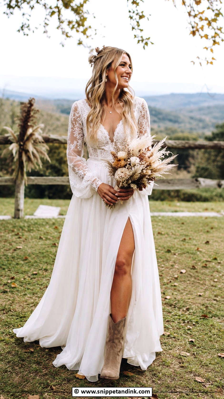 Boho Country Wedding Dress With Sleeves - Snippet and Ink - 25 Country Chic Wedding Dresses