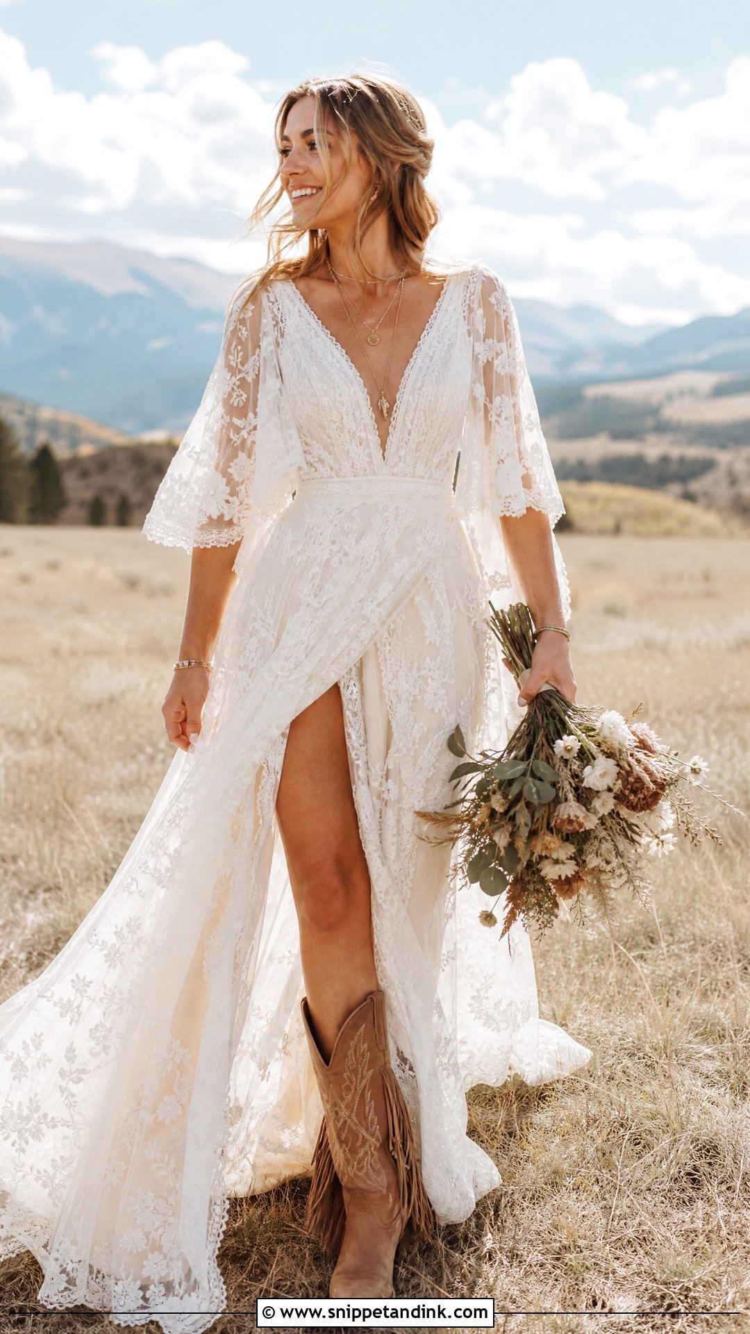 Boho Cowgirl Wedding Dress With Boots - Snippet and Ink - 25 Cowgirl Wedding Dress with Boots Ideas