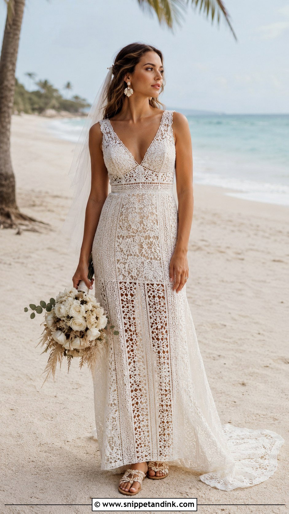 Boho Crochet Lace Beach Wedding Dress - Snippet and Ink - 20 Bohem Gelinlik Wedding Ideas