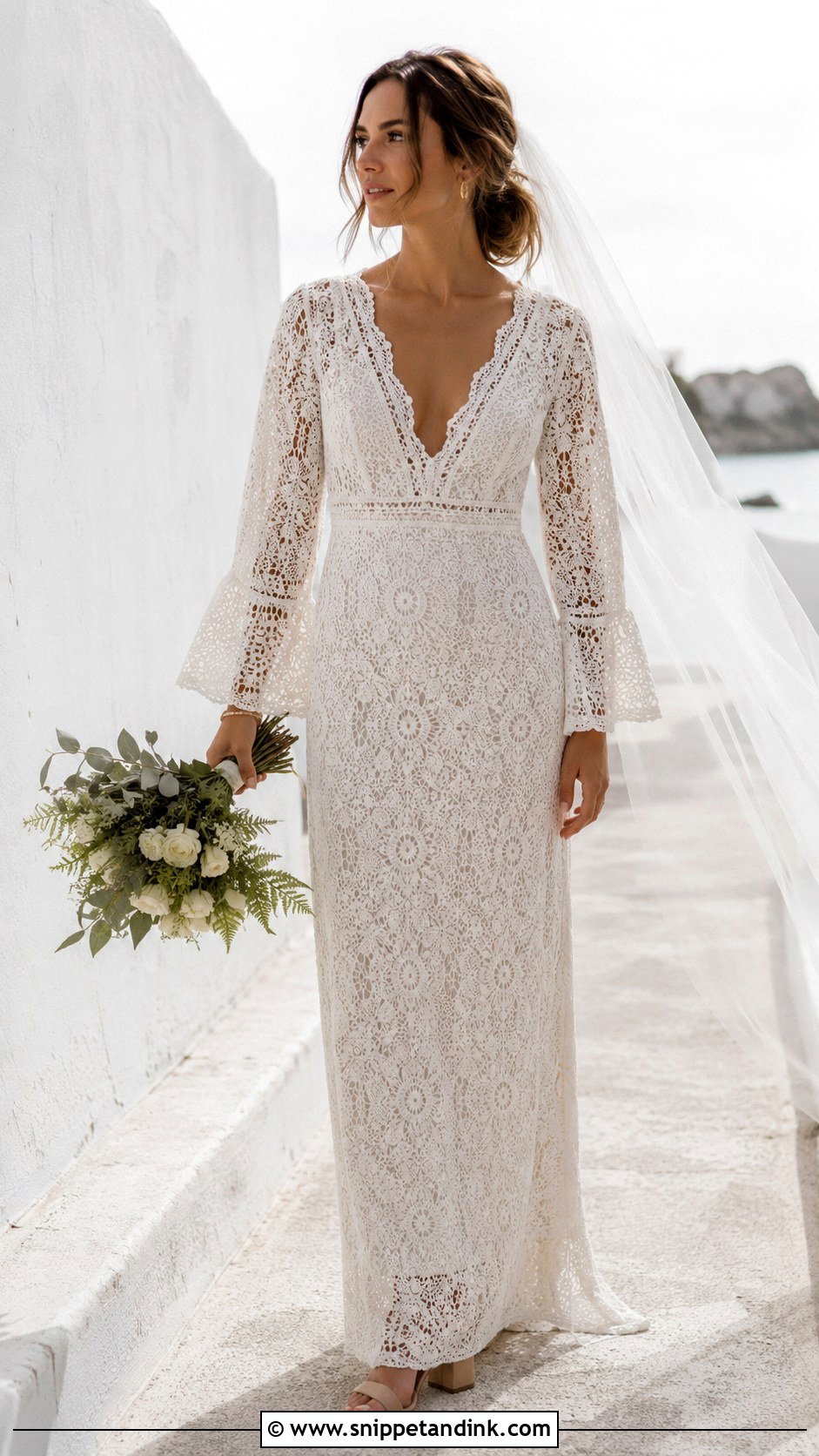 Boho Crochet Lace Wedding Dress - Snippet and Ink - 20 Lace Bride Dress Ideas