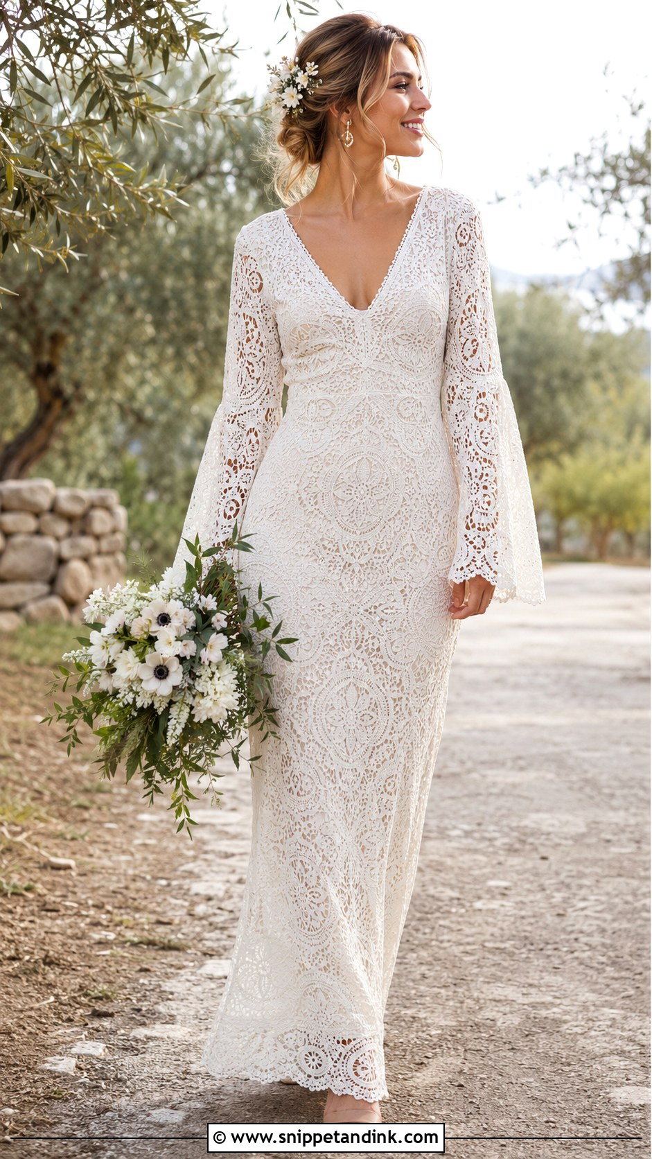 Boho Crochet Lace Wedding Dress - Snippet and Ink - 20 Lace Wedding Dress Inspo Ideas