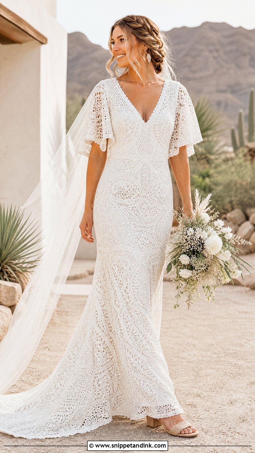 Boho Crochet Lace Wedding Dress - Snippet and Ink - 20 Wedding Lace Styles