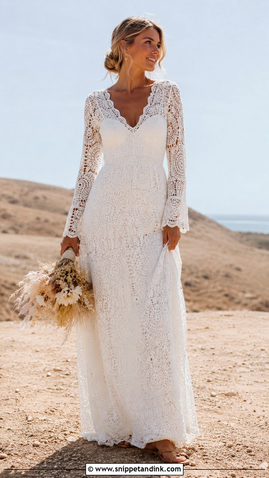 Boho Crochet Wedding Dress - Snippet and Ink - 25 Boho Bride Dress Ideas