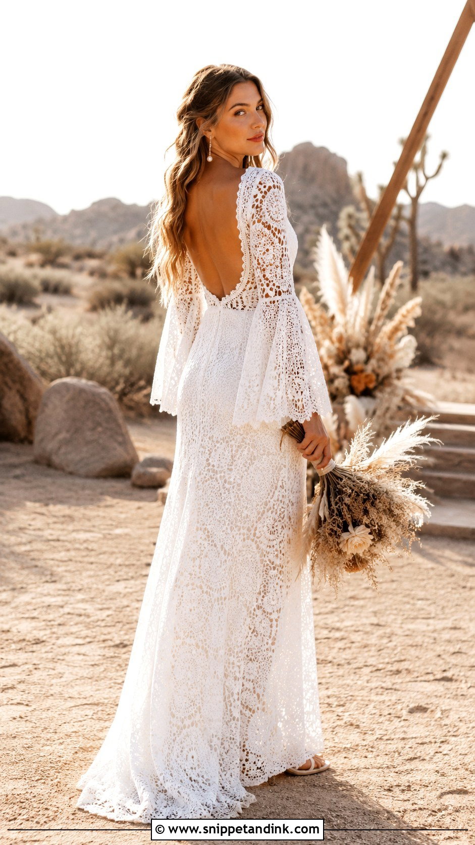 Boho Crochet Wedding Dress - Snippet and Ink - 25 Boho Romantic Wedding Dress Ideas