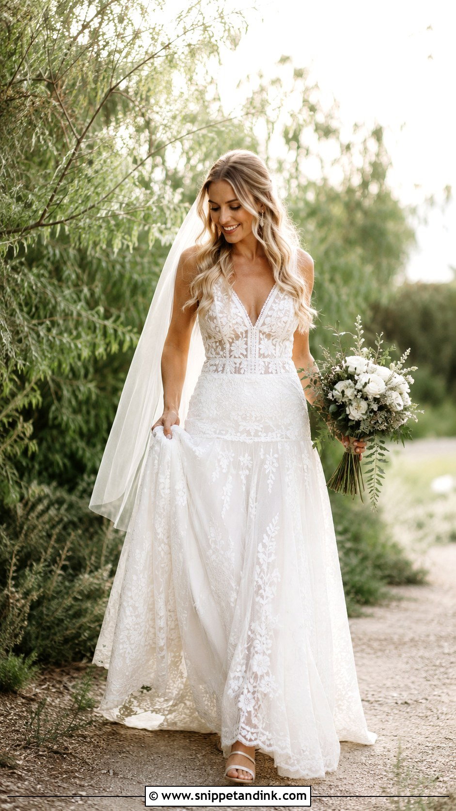 Boho Drop Waist A Line Wedding Dress - Snippet and Ink - 25 Drop Waist a Line Wedding Dress Ideas