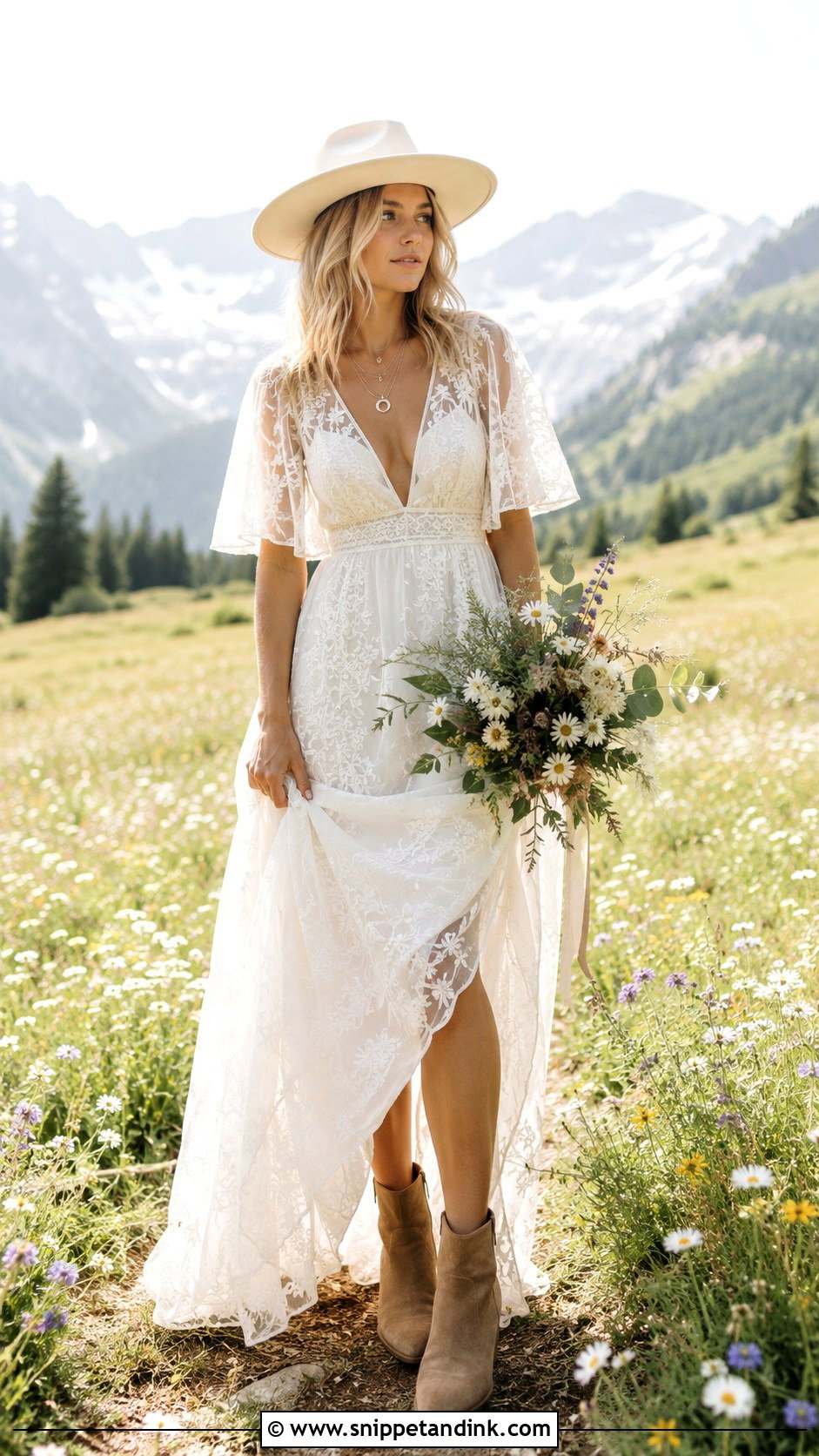 Boho Elopement Wedding Dress - Snippet and Ink - 20 Elopment Wedding Dress Ideas