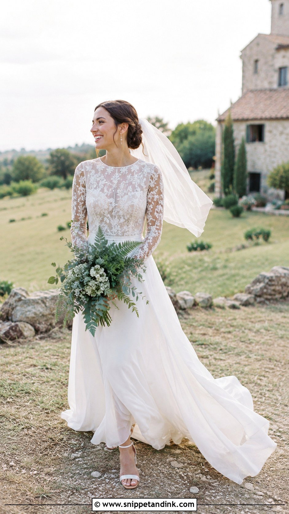 Boho Embroidered A Line Wedding Dress - Snippet and Ink - 20 Modest a Line Wedding Dress Ideas