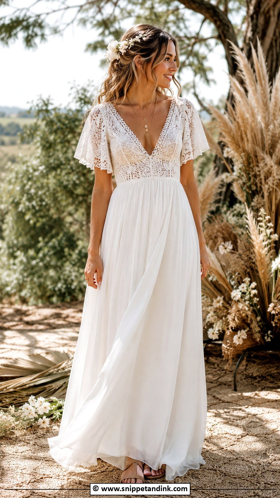 Boho Empire Waist Wedding Dress - Snippet and Ink - 30 Empire Waist Wedding Dress Ideas