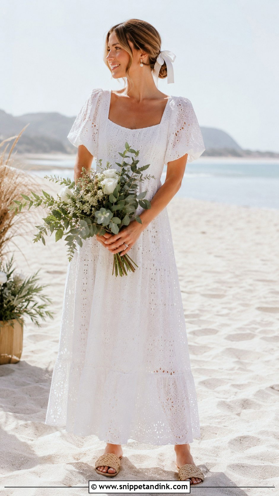Boho Eyelet Beach Wedding Dress - Snippet and Ink - 25 Beachy Wedding Dress Boho Ideas