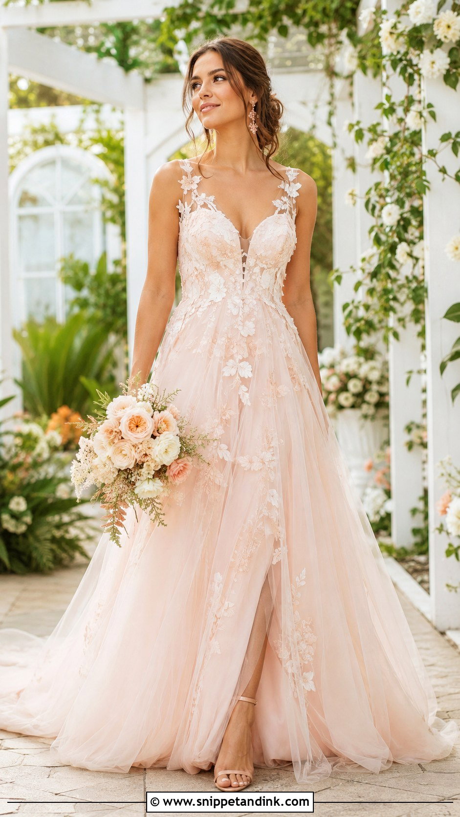 Boho Fairy Blush Wedding Dress - Snippet and Ink - 30 Boho Fairy Wedding Dress Ideas