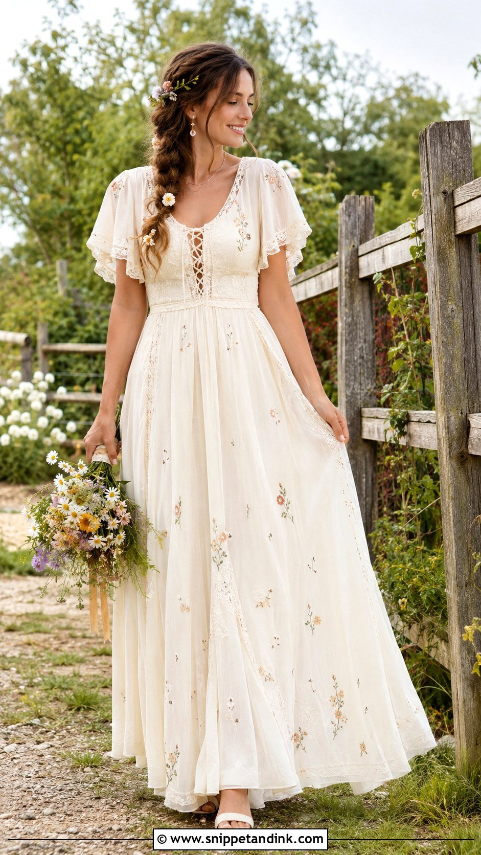 Boho Fairy Cottagecore Wedding Dress - Snippet and Ink - 30 Boho Fairy Wedding Dress Ideas