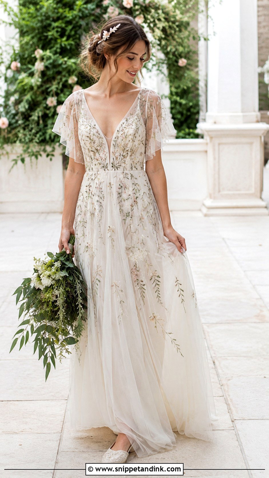 Boho Fairy Embroidered Wedding Dress - Snippet and Ink - 30 Boho Fairy Wedding Dress Ideas