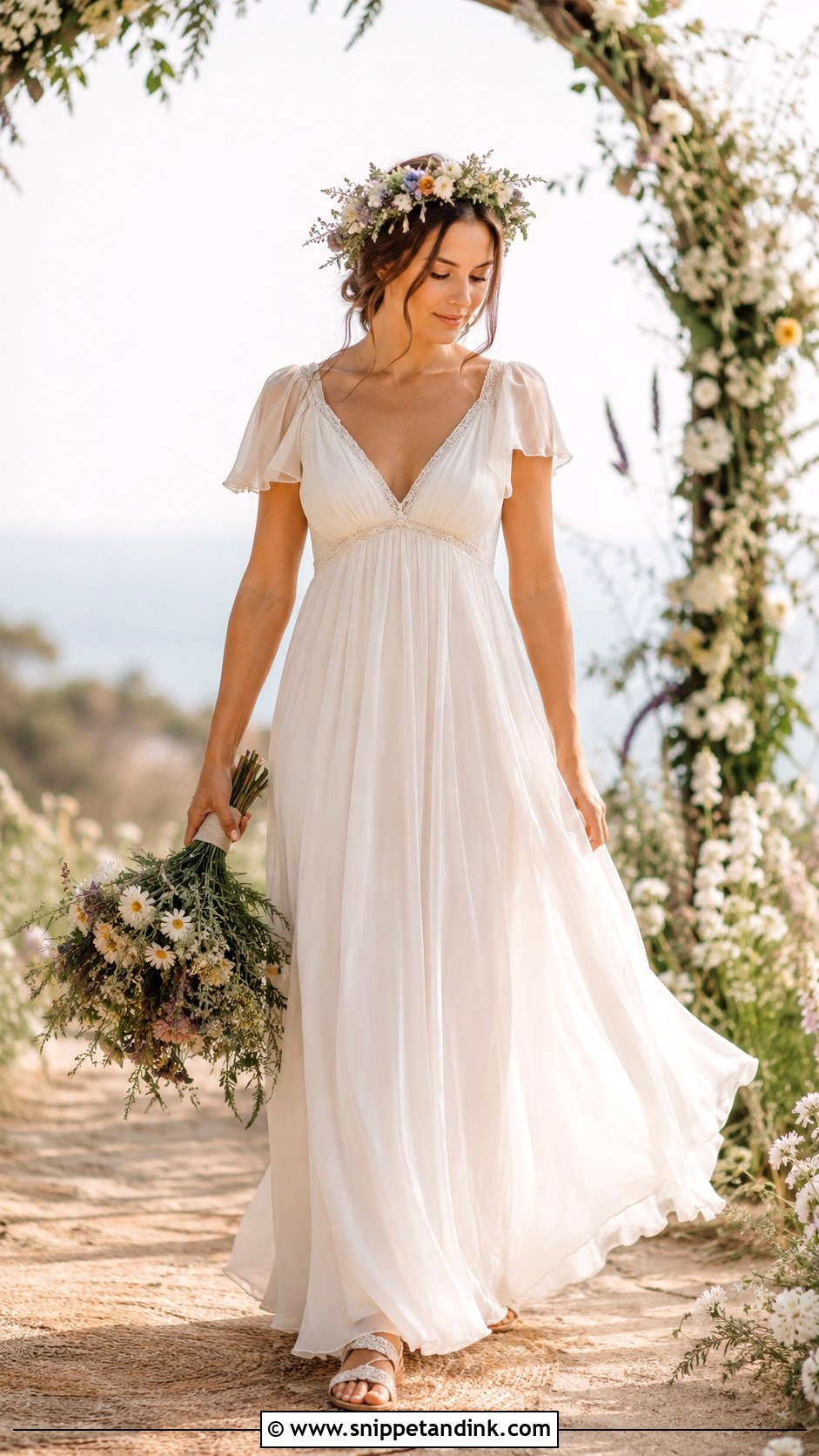 Boho Fairy Empire Waist Wedding Dress - Snippet and Ink - 30 Boho Fairy Wedding Dress Ideas