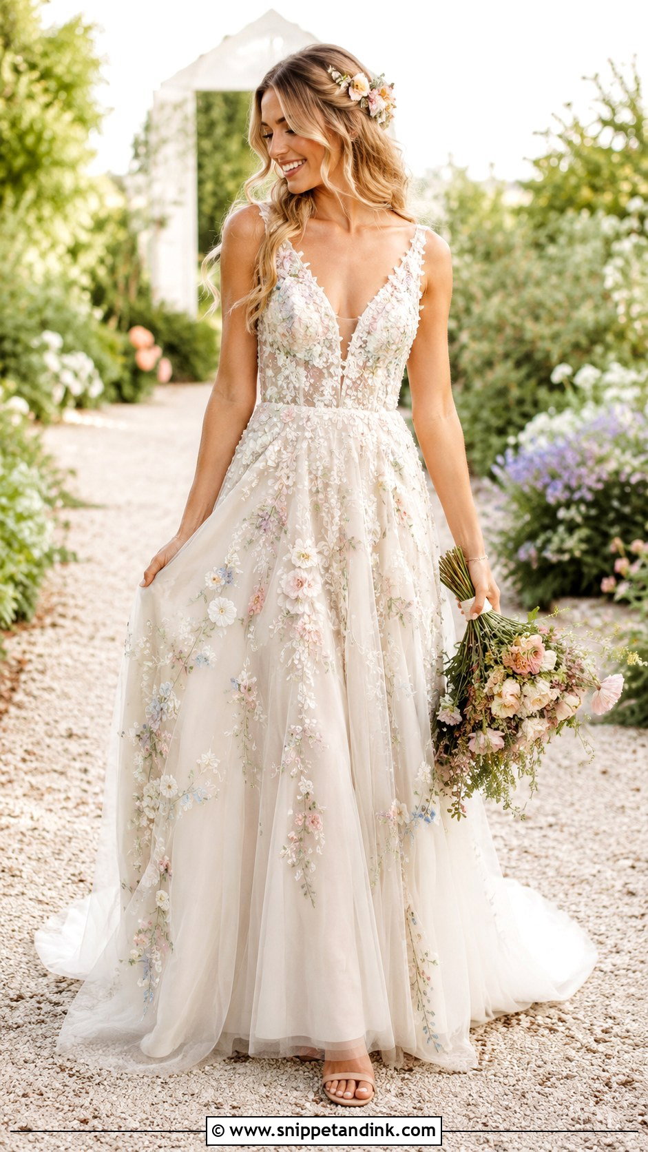 Boho Fairy Floral Wedding Dress - Snippet and Ink - 30 Boho Fairy Wedding Dress Ideas