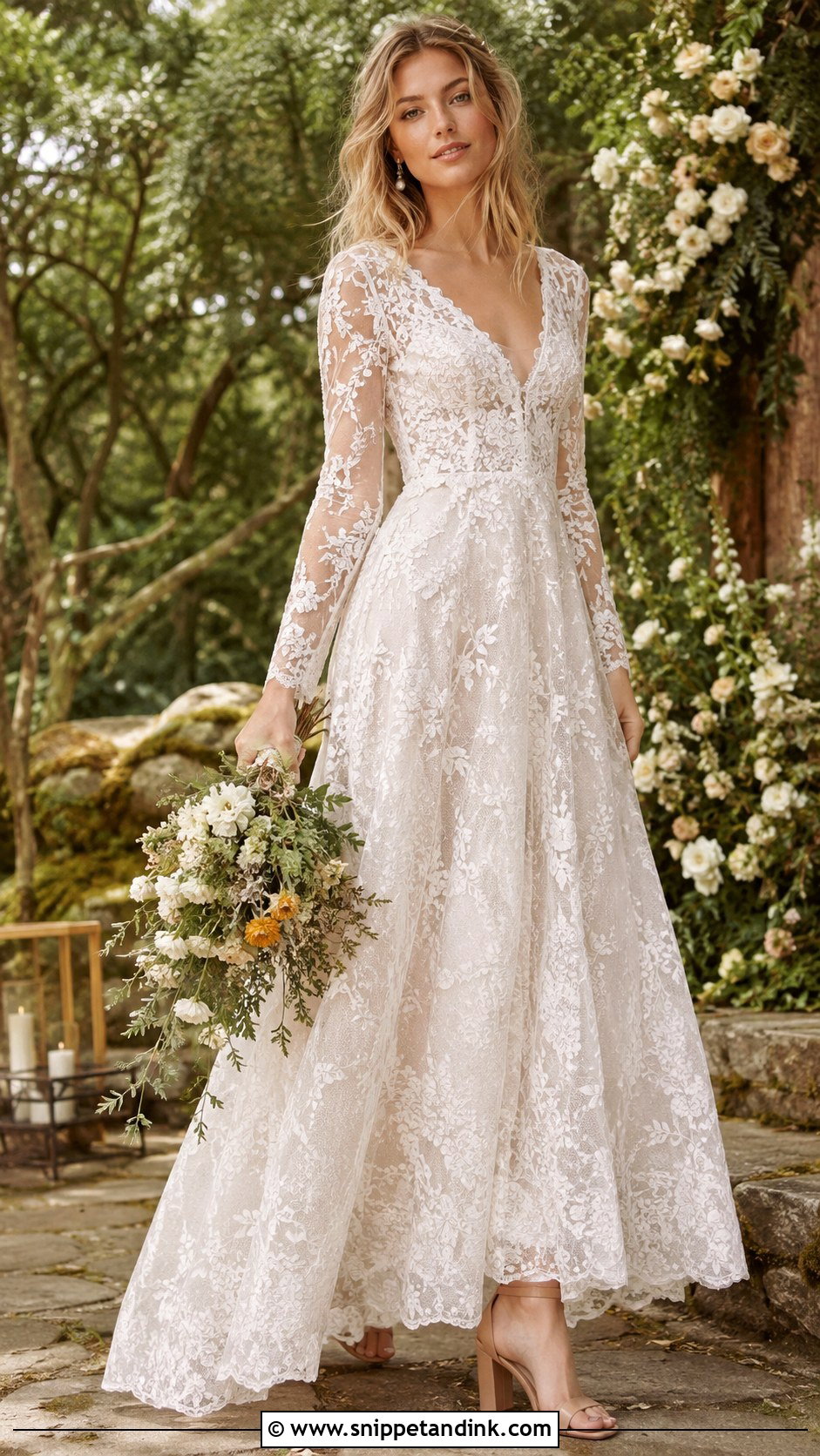 Boho Fairy Lace Wedding Dress - Snippet and Ink - 30 Boho Fairy Wedding Dress Ideas