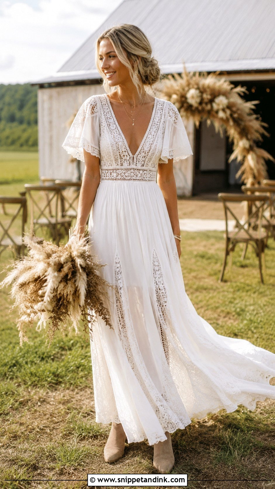 Boho Farmhouse Wedding Dress - Snippet and Ink - 25 Farmhouse Wedding Dress Ideas