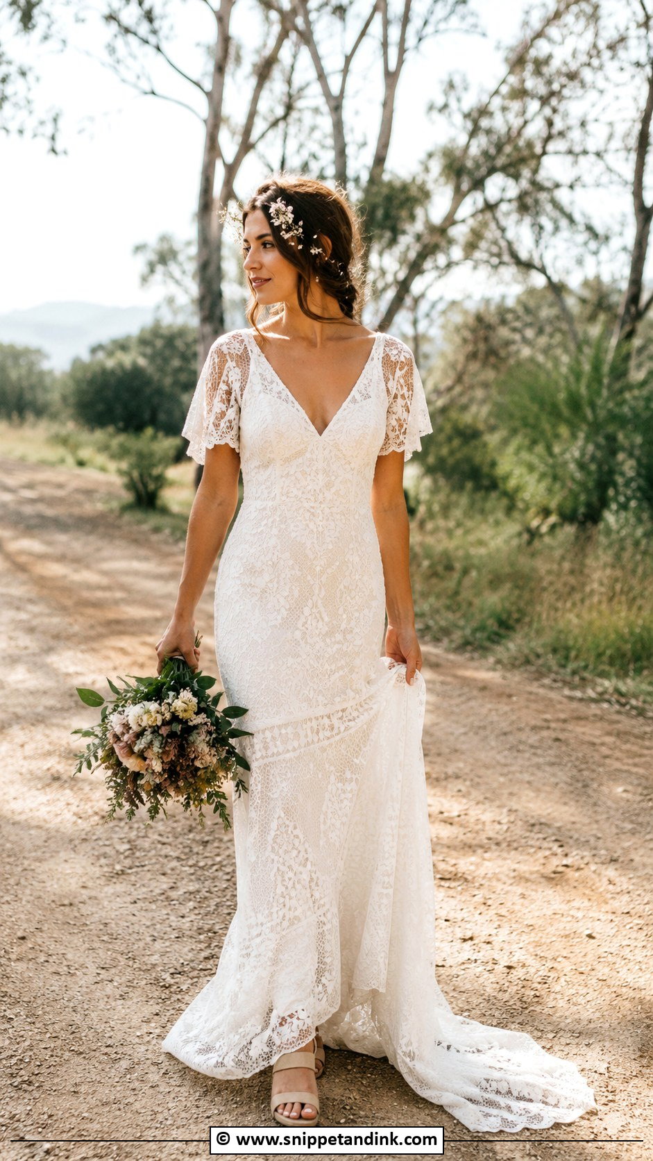 Boho Fishtail Wedding Dress - Snippet and Ink - 25 Fishtail Wedding Dress Ideas