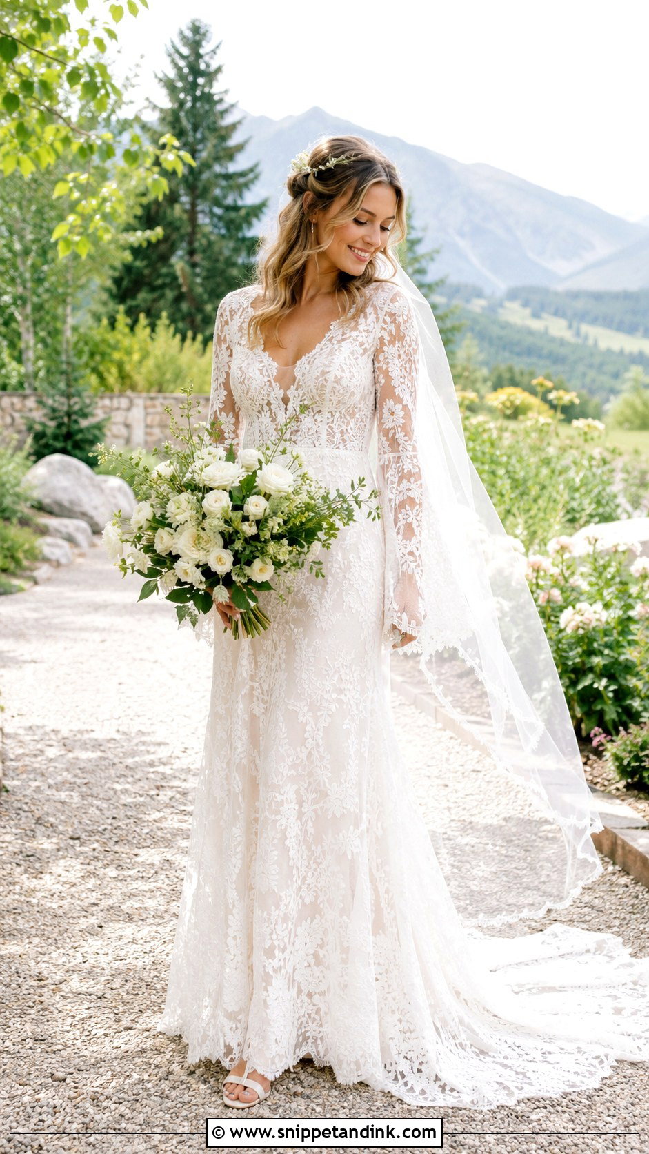 Boho Fit and Flare Wedding Dress With Sleeves - Snippet and Ink - 20 Fit and Flare Wedding Dress with Sleeves