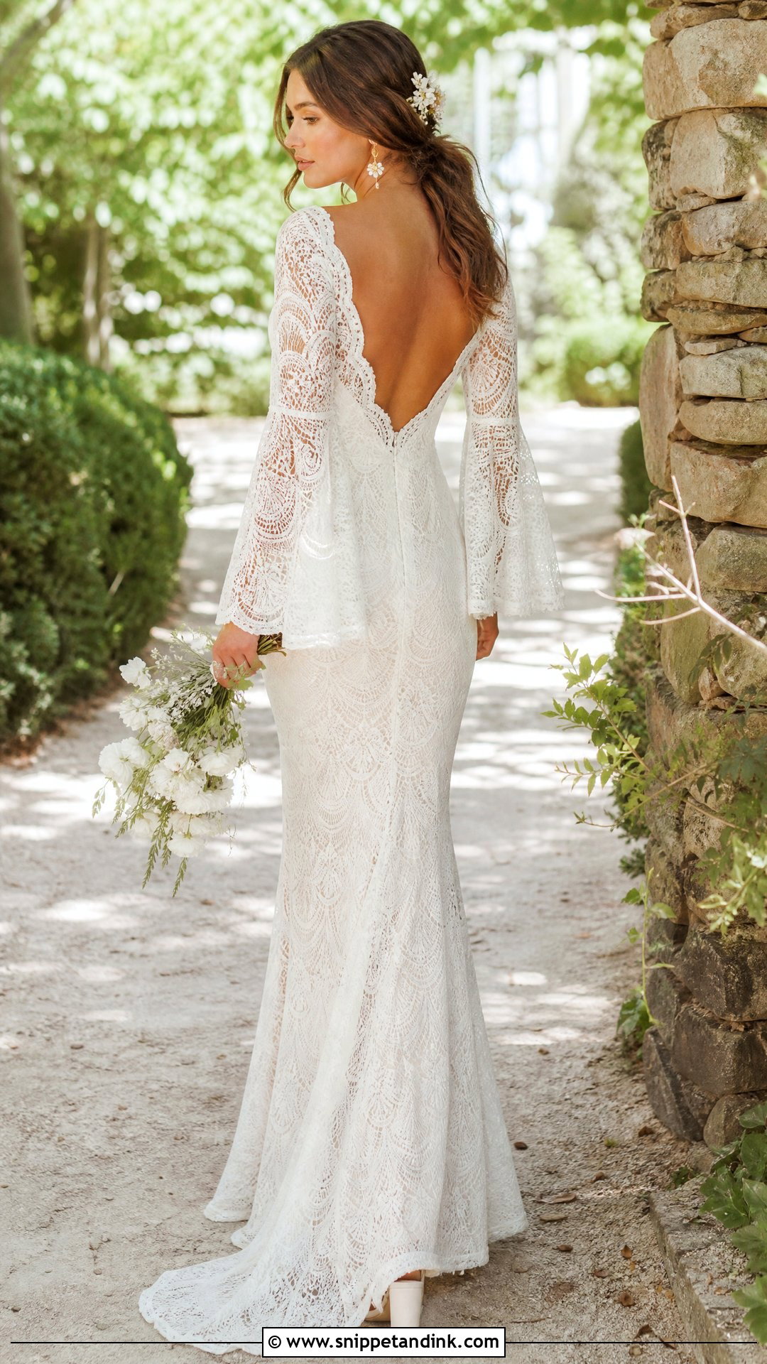Boho Fitted Lace Wedding Dress With Sleeves - Snippet and Ink - 25 Fitted Lace Wedding Dress with Sleeves