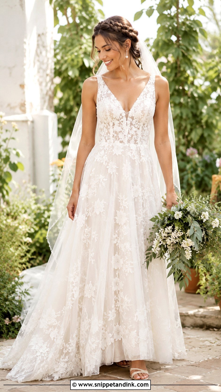 Boho Floral Lace Wedding Dress - Snippet and Ink - 20 Bohem Gelinlik Wedding Ideas