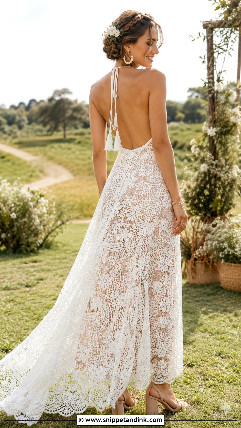 Boho Halter Backless Wedding Dress - Snippet and Ink - 20 Halter Backless Wedding Dress Ideas