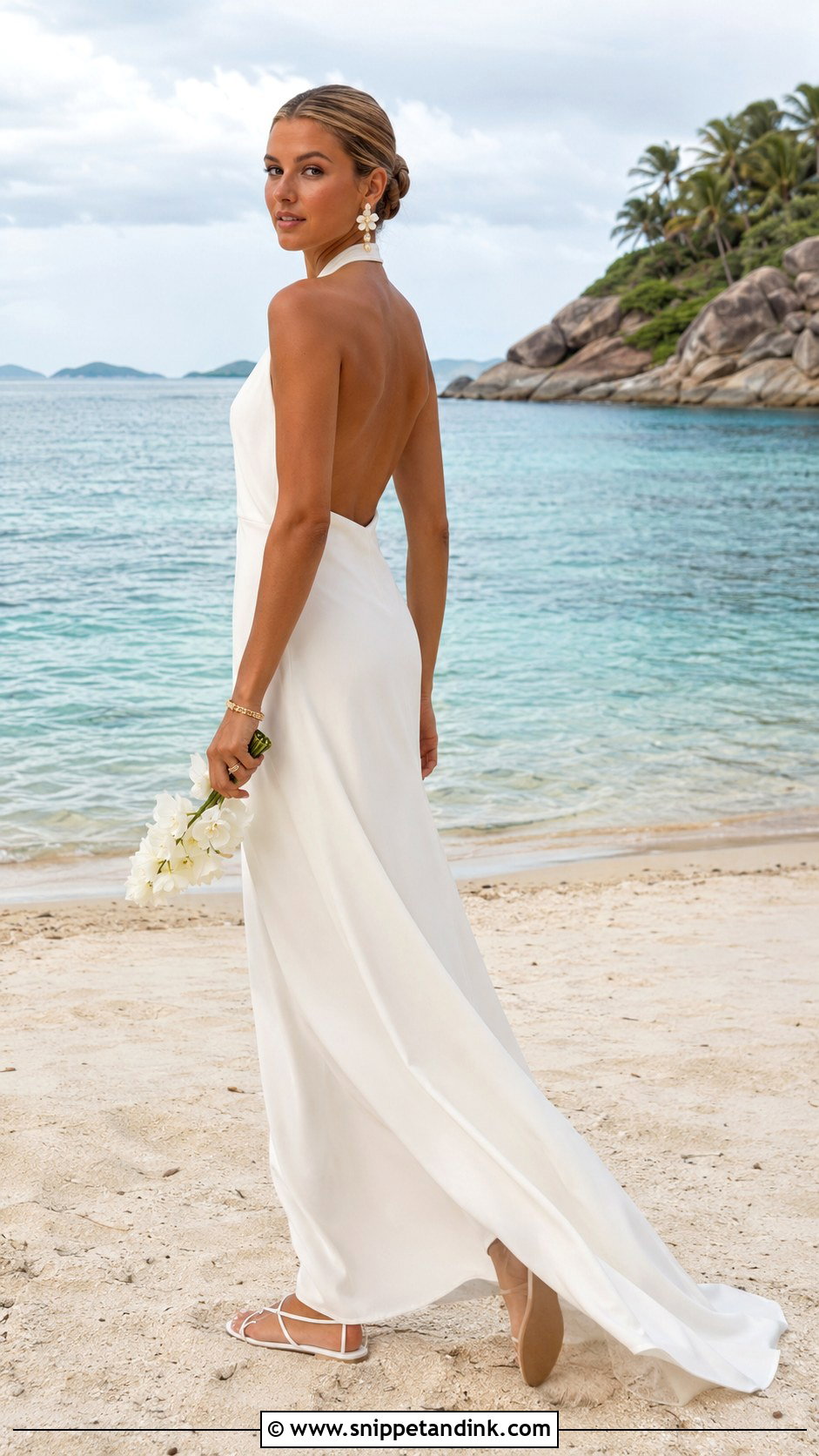 Boho Halter Crepe Beach Wedding Dress - Snippet and Ink - 20 Boho Simple Beach Wedding Dress Ideas