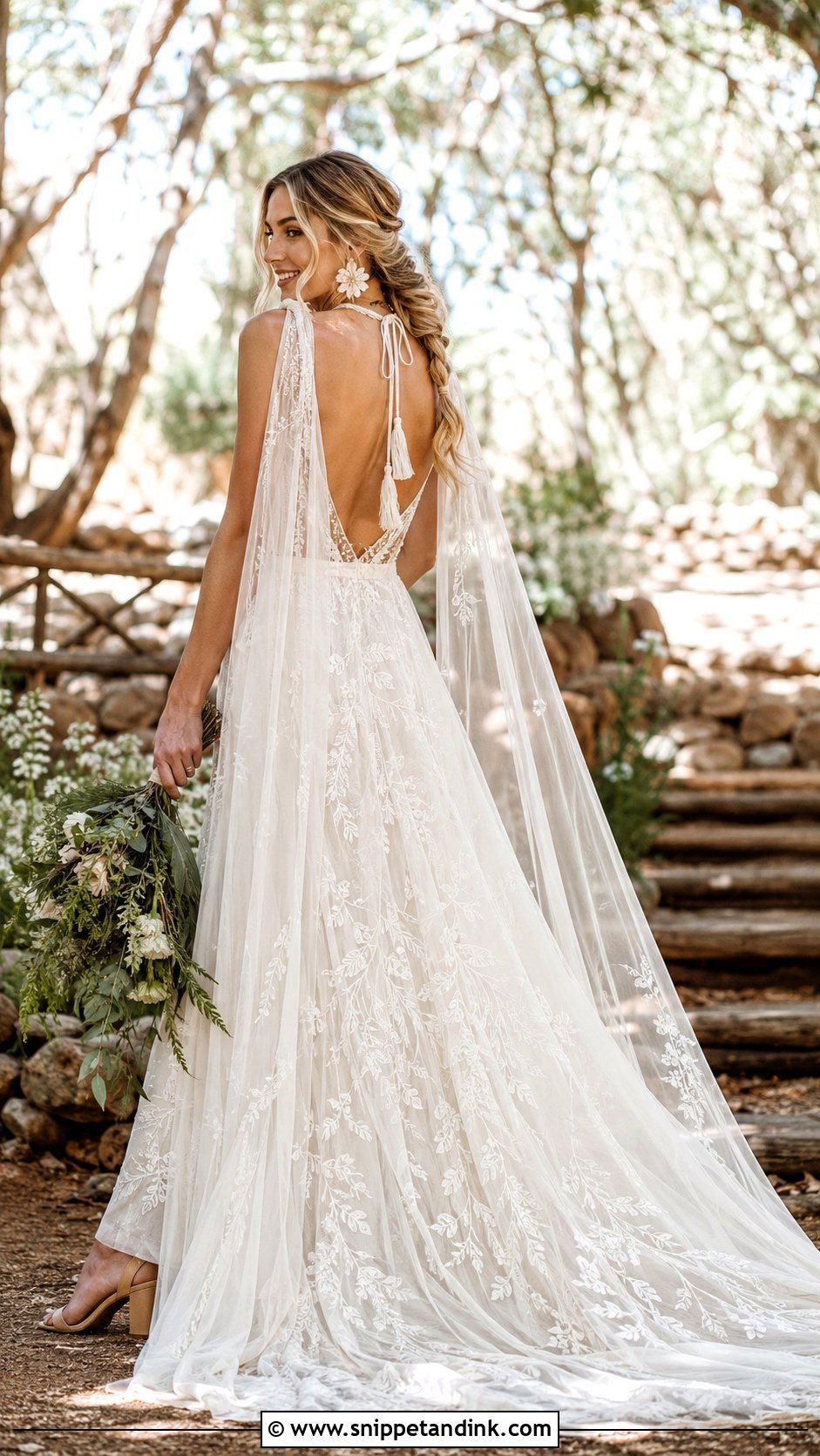 Boho Halter Neck Wedding Gown - Snippet and Ink - 20 Halter Neck Wedding Gown Ideas