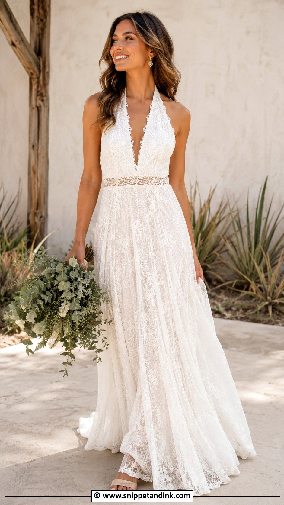 Boho Halter Wedding Dress - Snippet and Ink - 25 Halter Top Wedding Dress Ideas