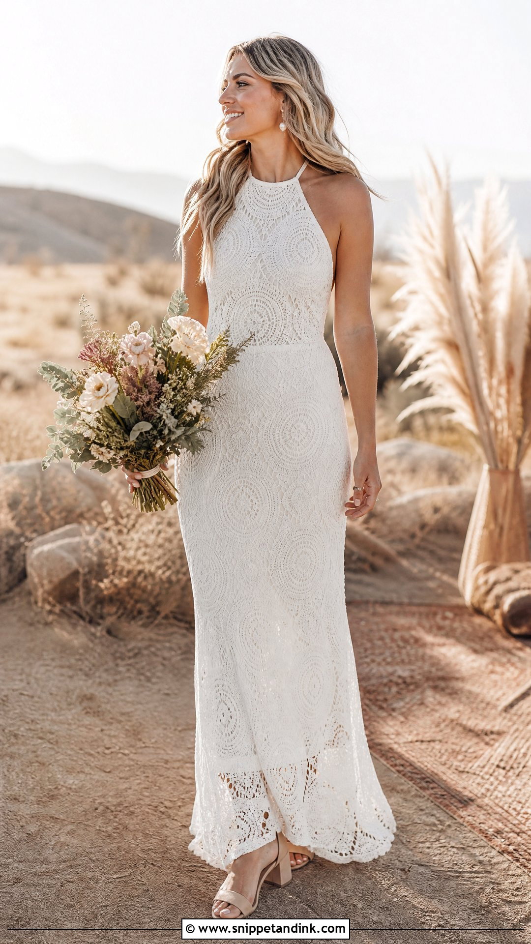 Boho Halter Wedding Gown - Snippet and Ink - 25 Halter Wedding Gown Ideas