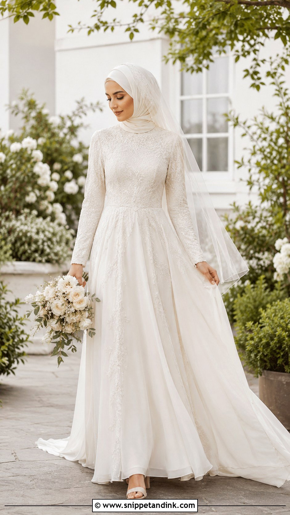 Boho Islamic Wedding Dress With Hijab - Snippet and Ink - 30 Islamic Wedding Dress Ideas