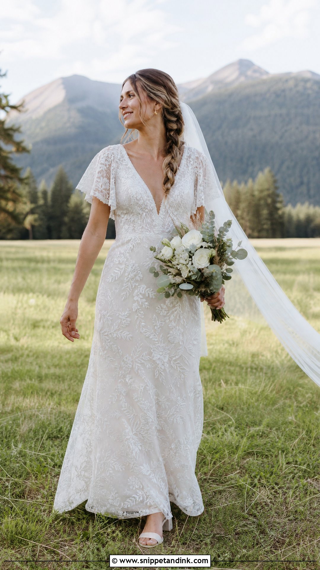 Boho Lace A Line Wedding Dress - Snippet and Ink - 25 Aline Wedding Dresses