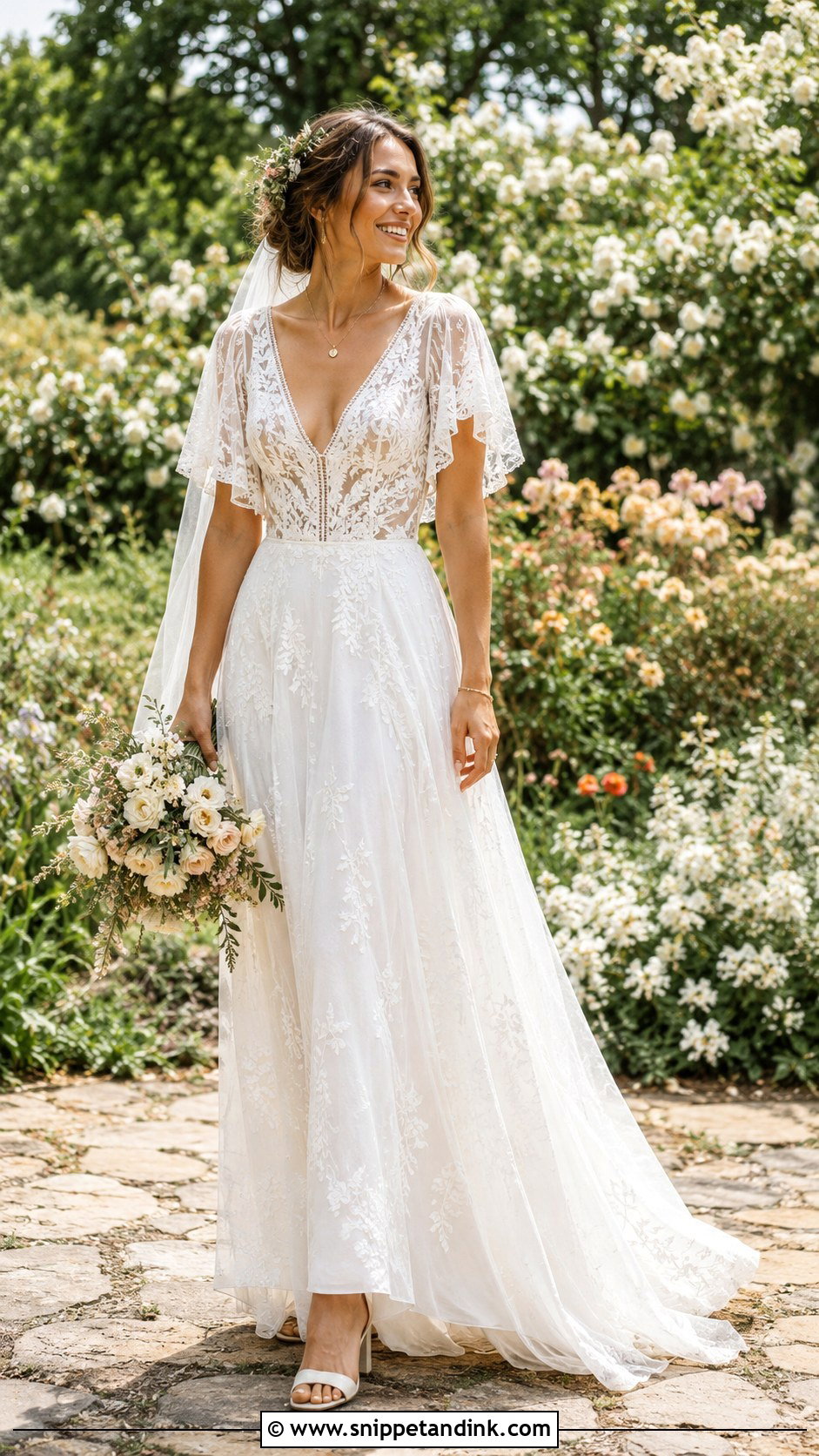 Boho Lace A Line Wedding Dress - Snippet and Ink - 20 Lace Aline Wedding Dress Ideas