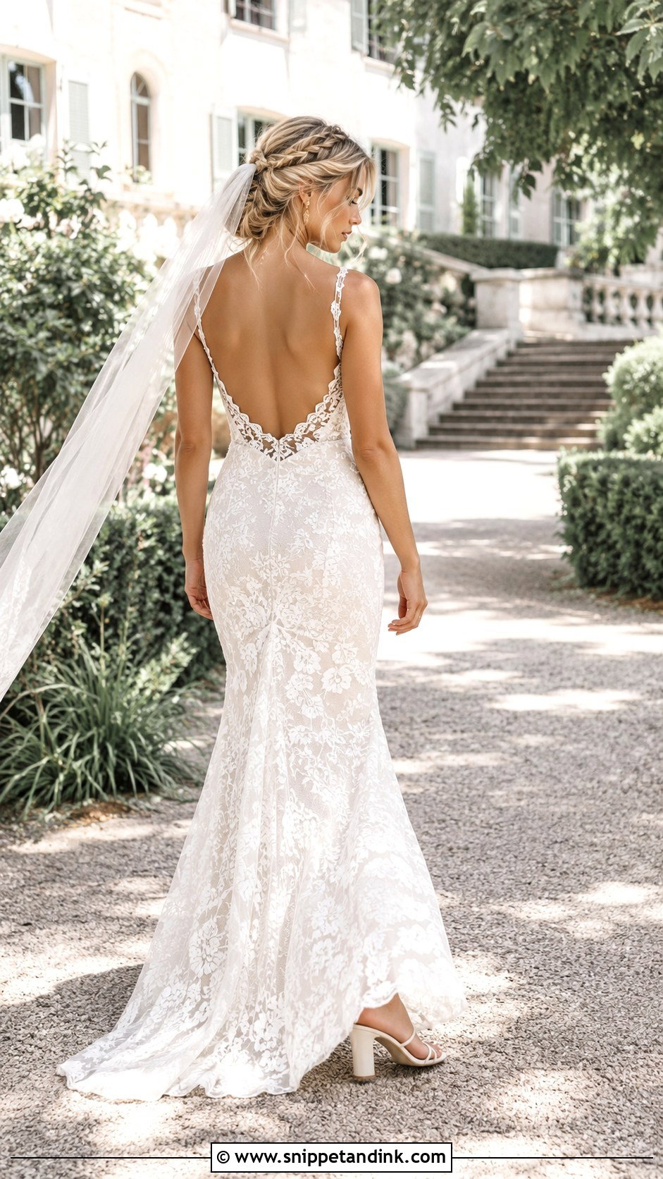 Boho Lace Backless Mermaid Wedding Dress - Snippet and Ink - 20 Backless Mermaid Wedding Dresses