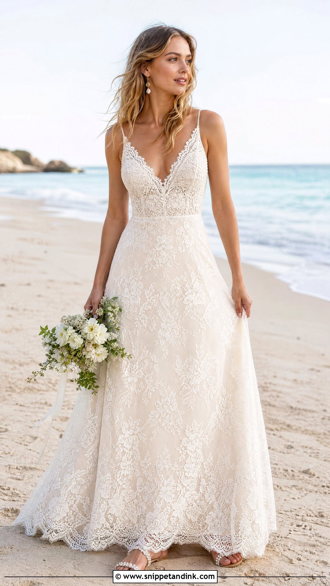 Boho Lace Beach Wedding Dress - Snippet and Ink - 25 Beach Wedding Dress Boho Ideas
