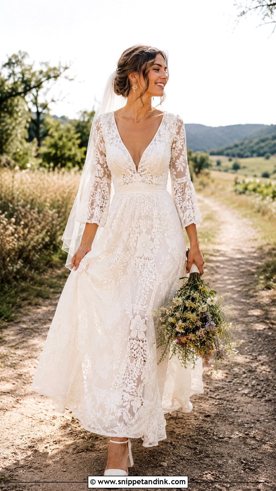Boho Lace Bridal Dress - Snippet and Ink - 20 Bridal Dress Inspo Ideas