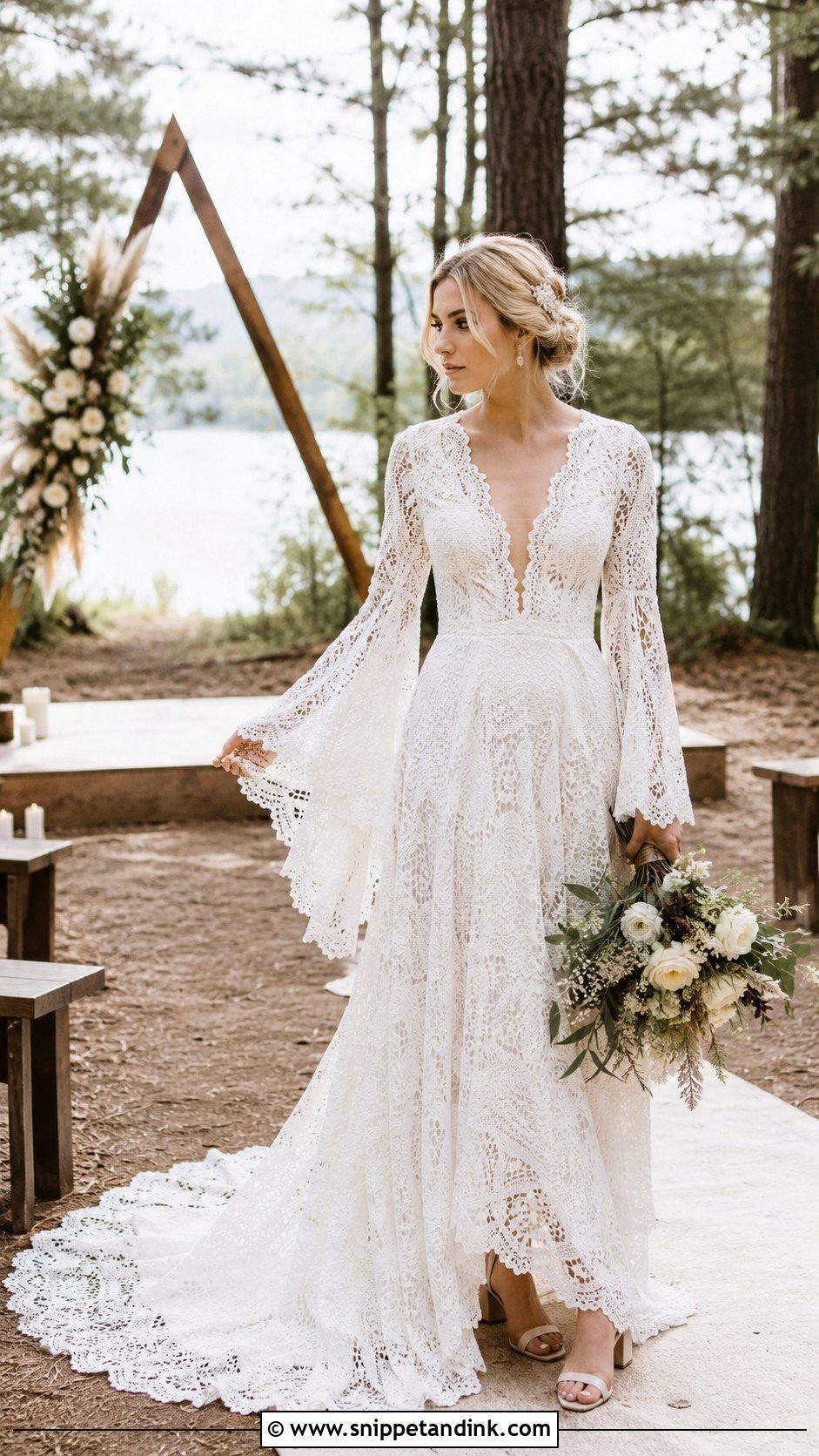 Boho Lace Etsy Wedding Dress - Snippet and Ink - 20 Etsy Wedding Dress Ideas