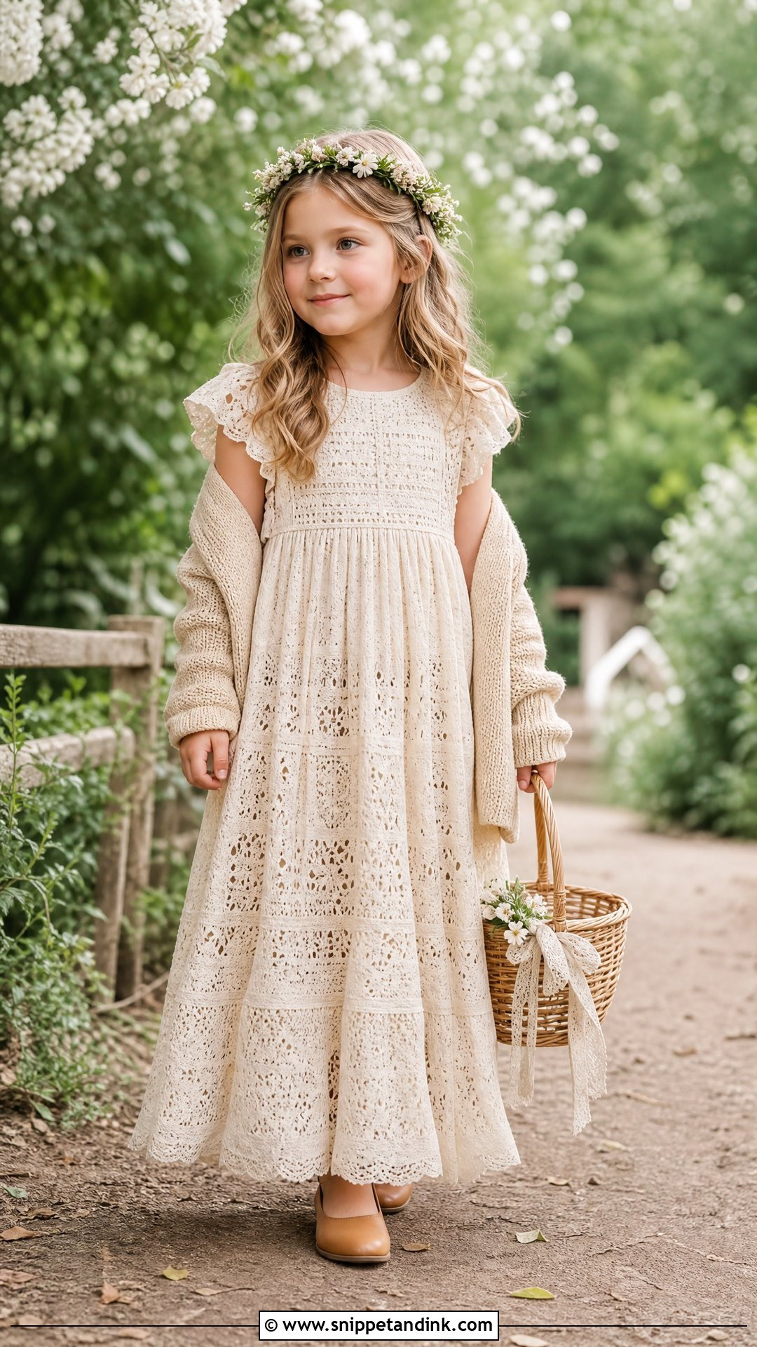 Boho Lace Flower Girl Wedding Dress - Snippet and Ink - 20 Girls Kids Wedding Dresses