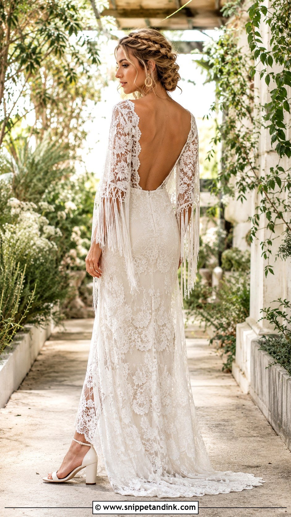 Boho Lace Fringe Wedding Dress - Snippet and Ink - 20 Fringe Wedding Dress Ideas