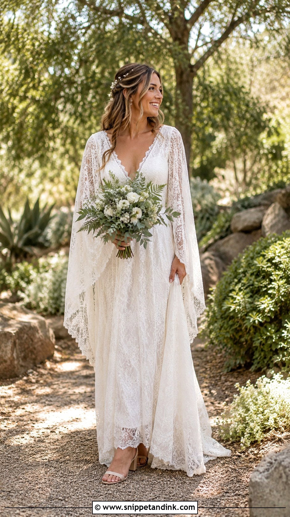 Boho Lace Gown for Bride - Snippet and Ink - 25 Gown for Bride Ideas