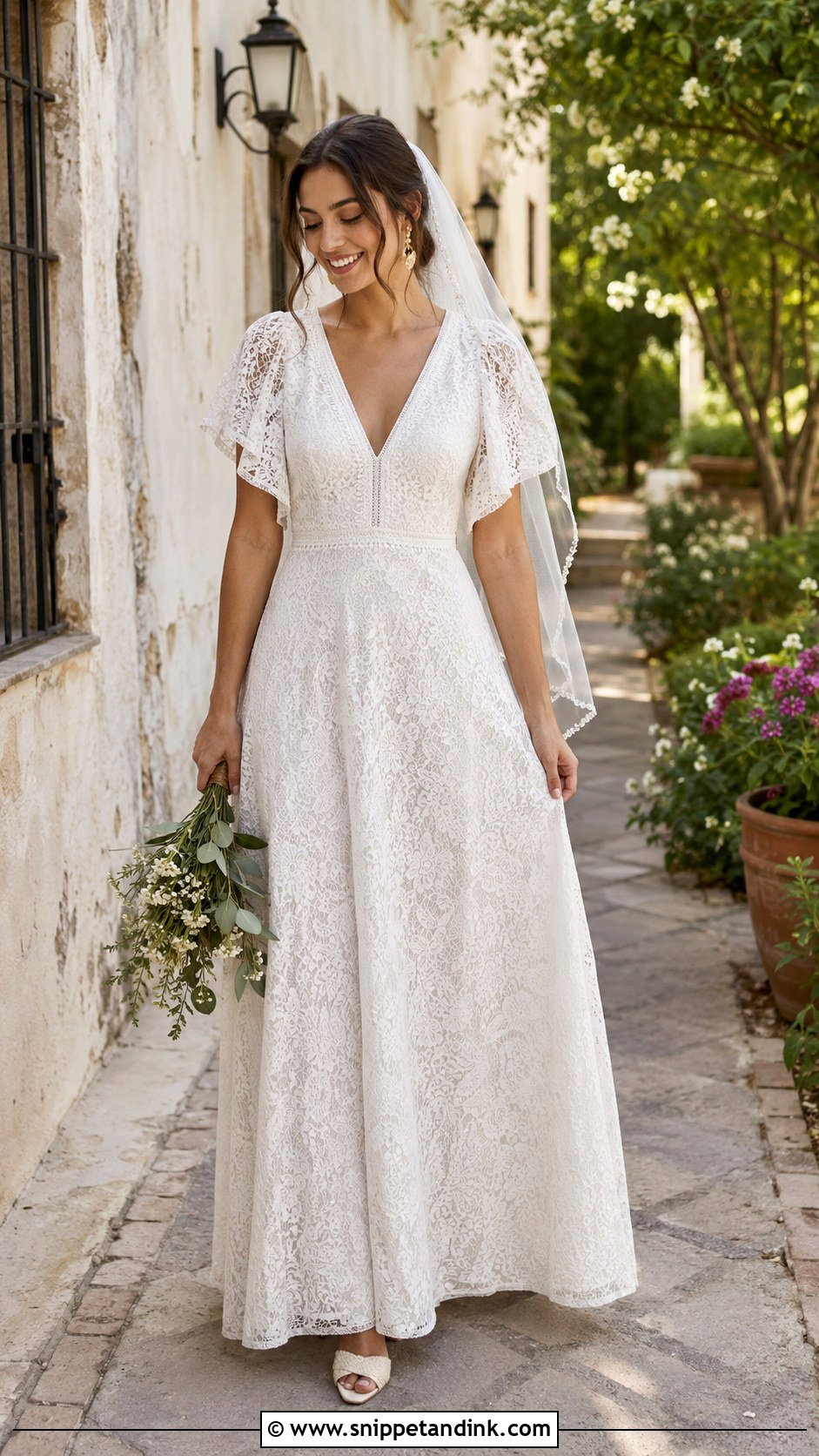 Boho Lace Hacienda Wedding Dress - Snippet and Ink - 20 Hacienda Wedding Dress Ideas