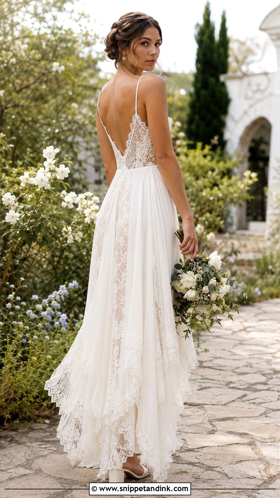 Boho Lace Handkerchief Wedding Dress - Snippet and Ink - 20 Handkerchief Wedding Dress Ideas