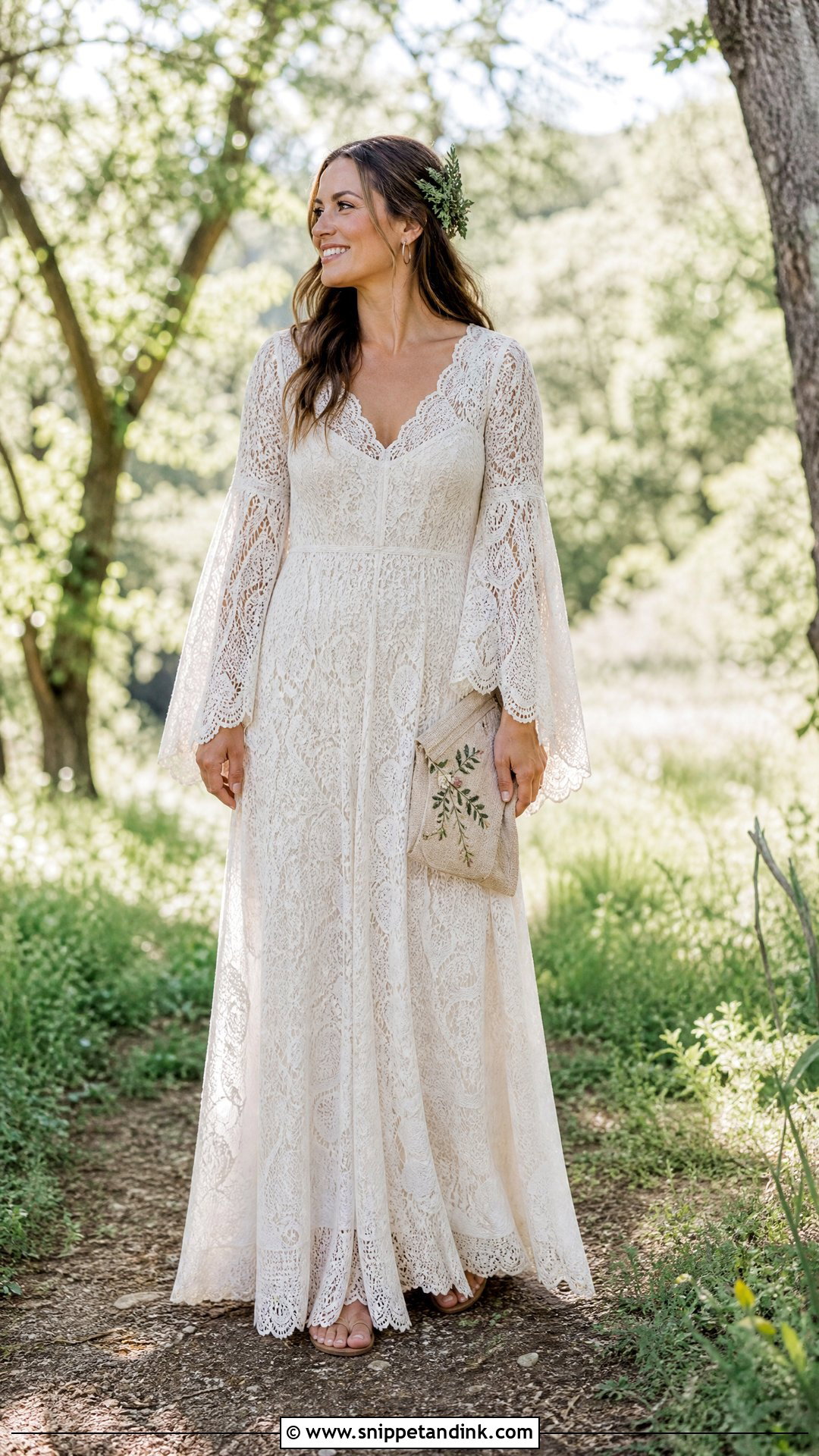 Boho Lace Maxi Vow Renewal Dress - Snippet and Ink - 20 Vow Renewal Dresses Ideas