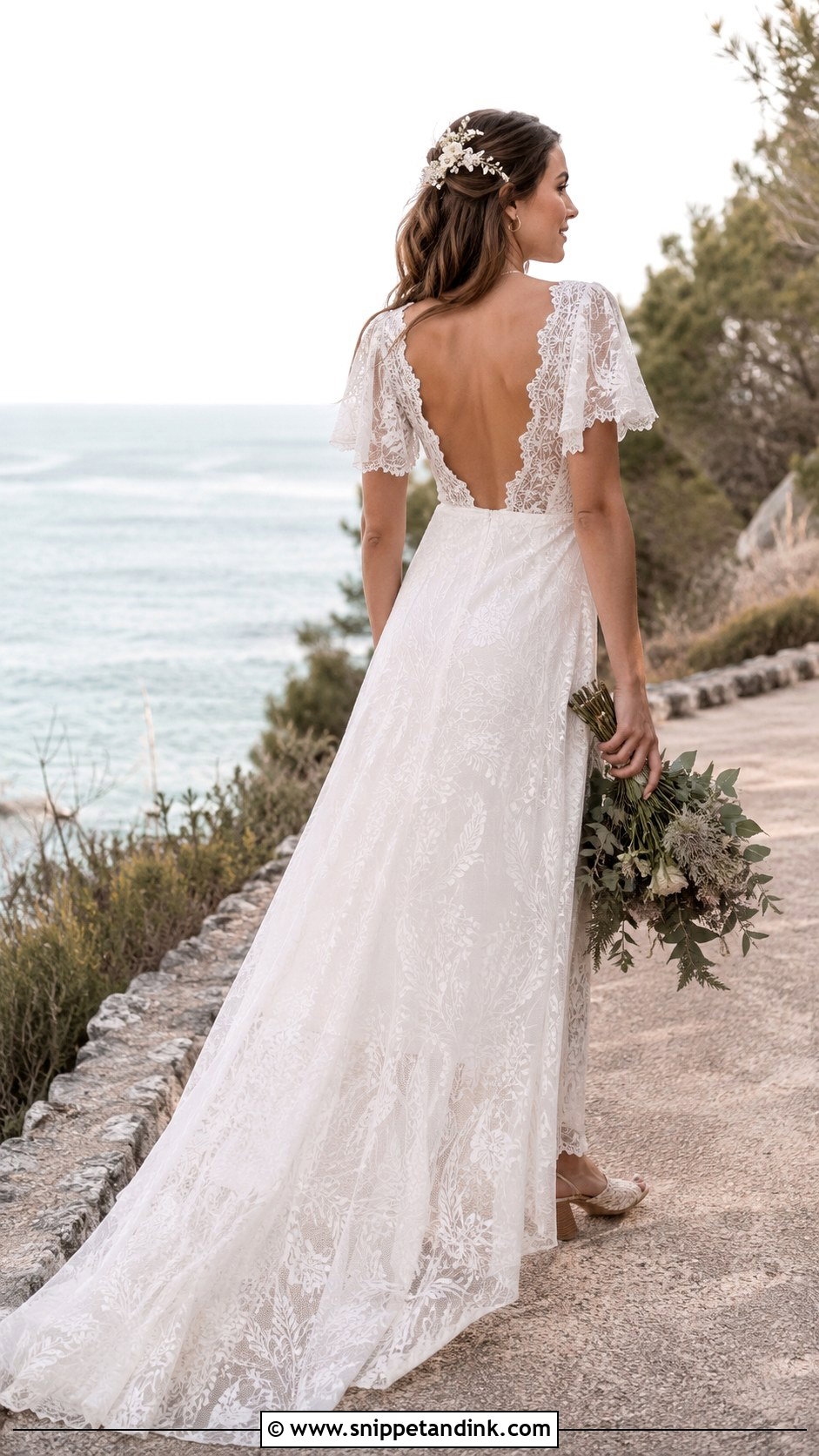 Boho Lace Mediterranean Wedding Dress - Snippet and Ink - 20 Mediterranean Wedding Dress Ideas