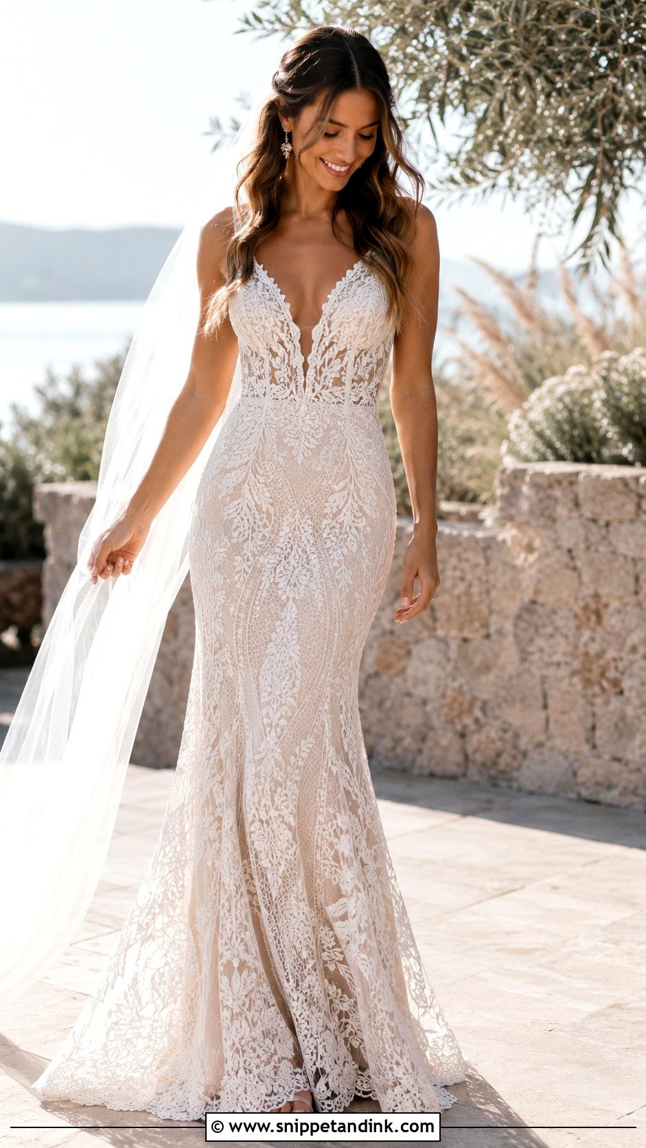 Boho Lace Mermaid Wedding Dress - Snippet and Ink - 30 Lace Mermaid Wedding Dress Ideas