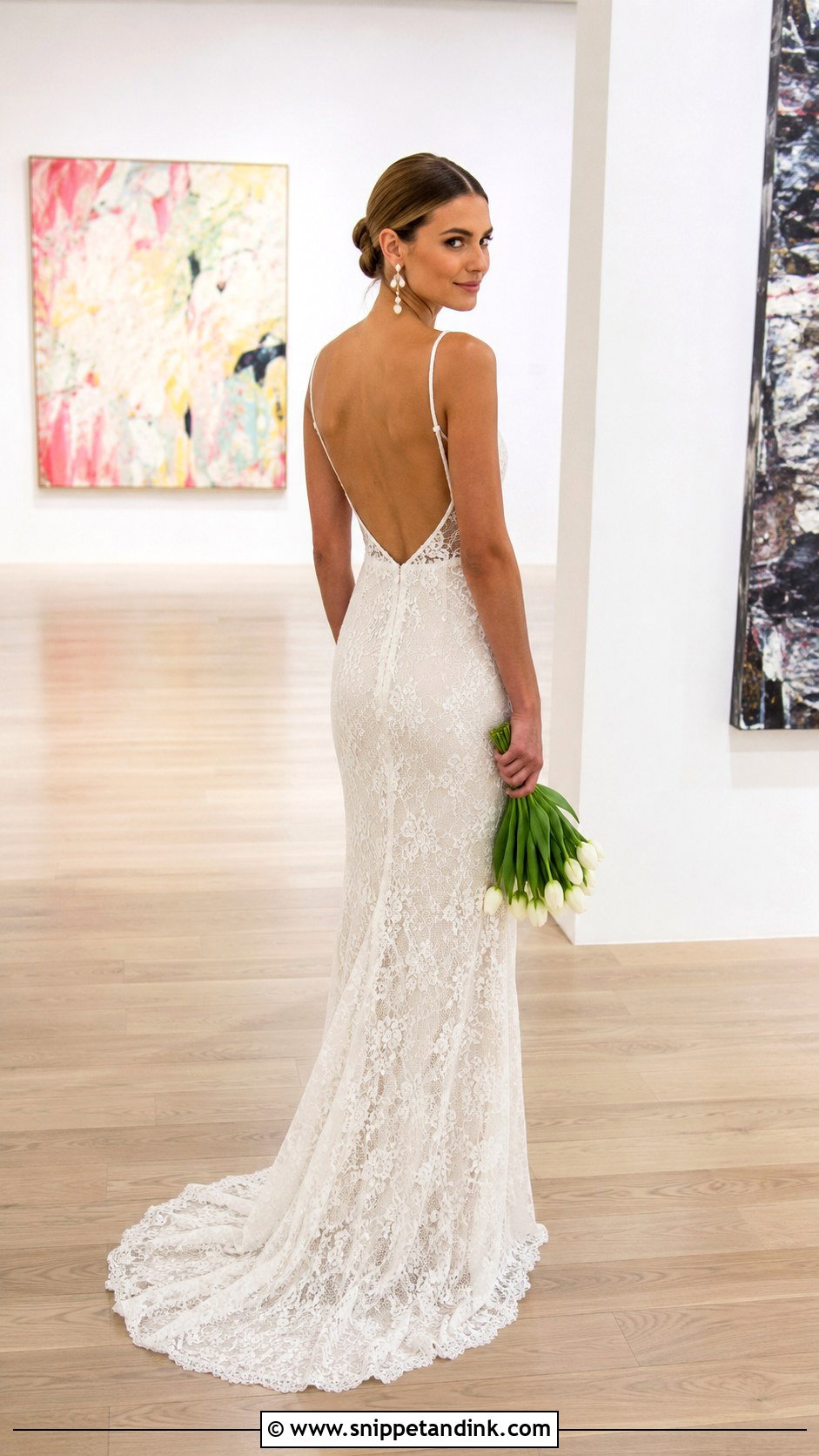 Boho Lace Open Back Wedding Dress - Snippet and Ink - 20 Lace Open Back Wedding Dress Ideas