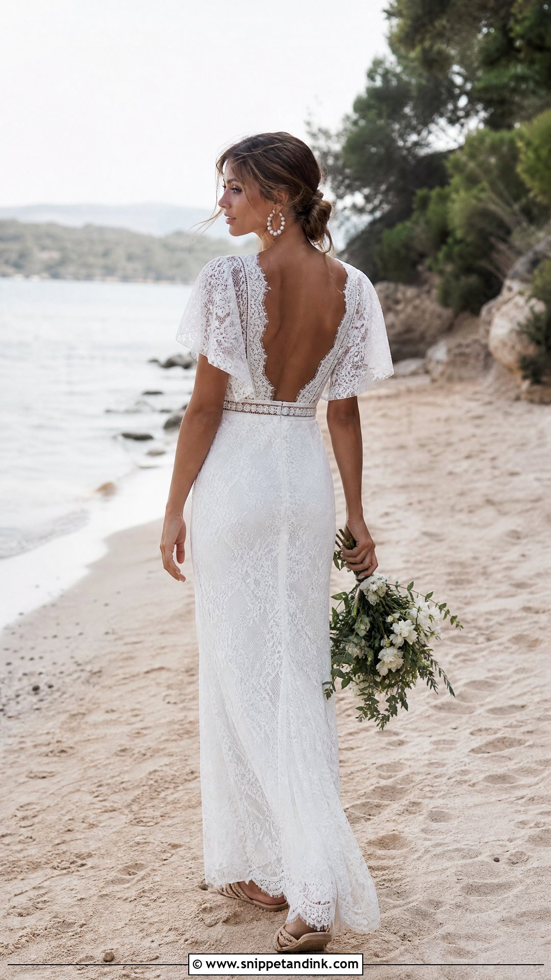 Boho Lace Sea Wedding Dress - Snippet and Ink - 20 Sea Wedding Dress Ideas