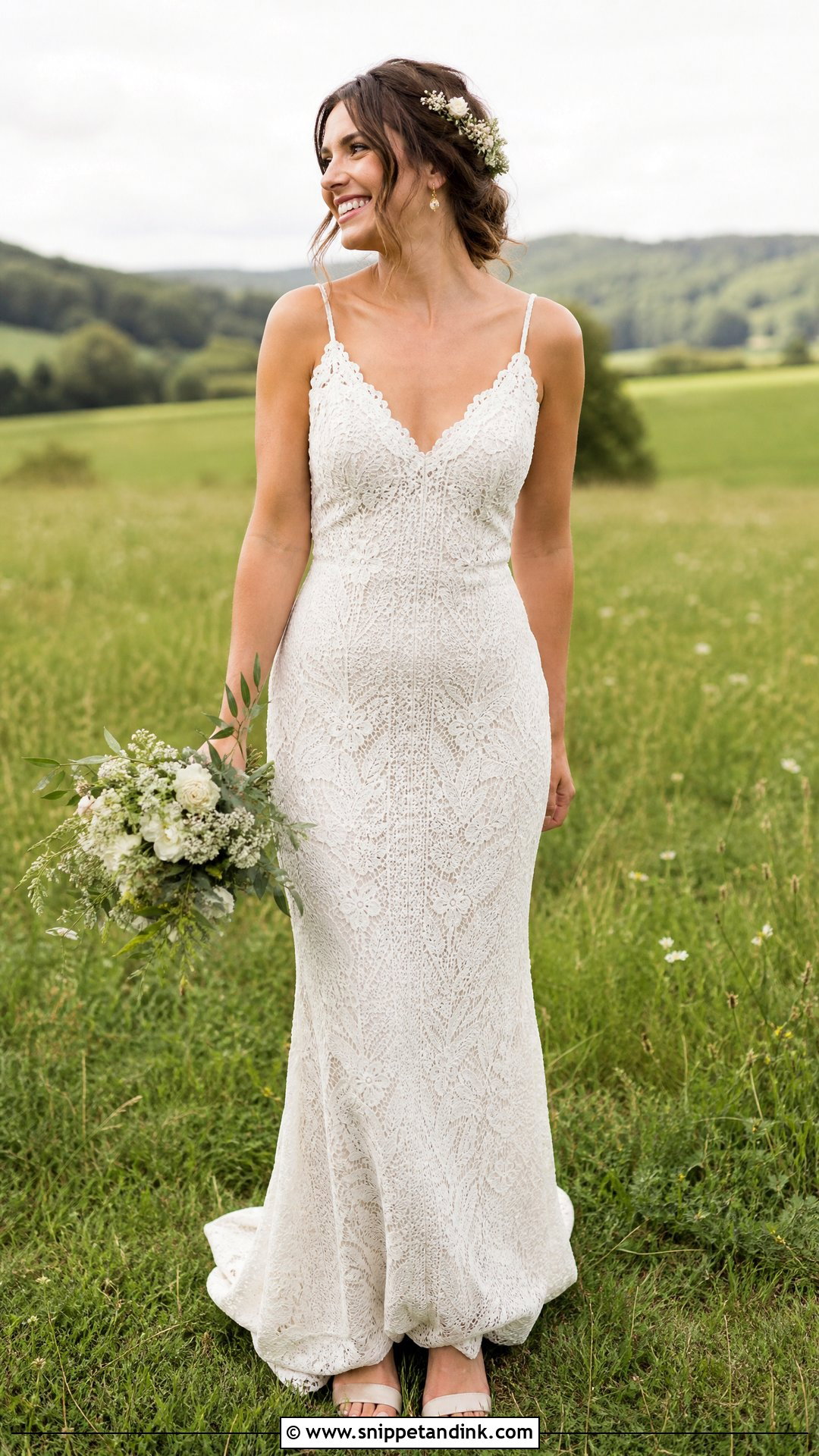 Boho Lace Strappy Wedding Dress - Snippet and Ink - 20 Strappy Wedding Dress Ideas