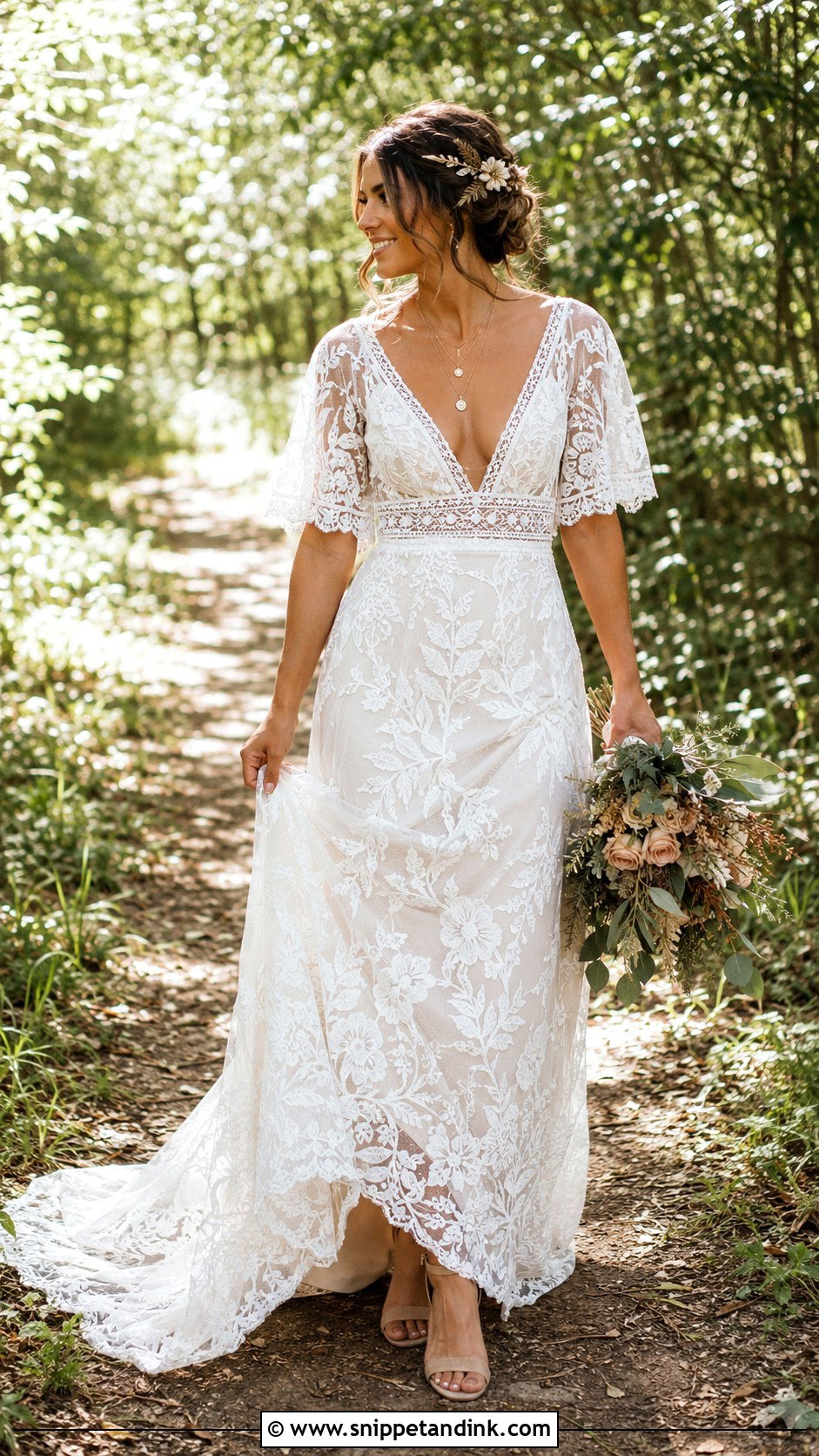 Boho Lace Summer Wedding Dress - Snippet and Ink - 20 Summer Wedding Dress for Bride Ideas