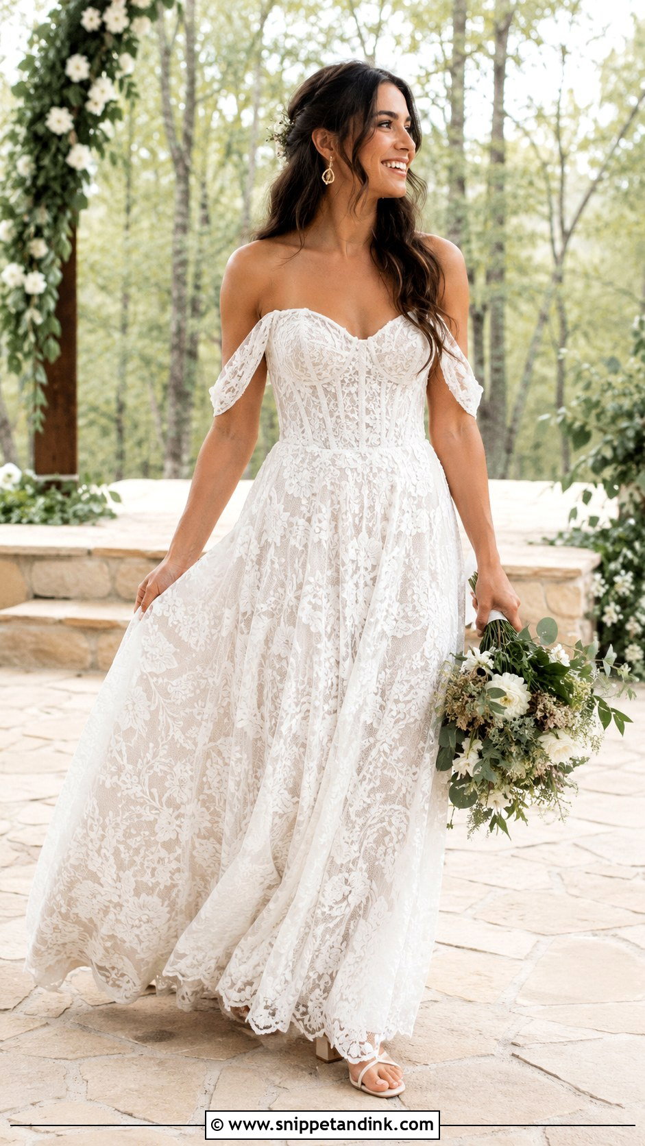 Boho Lace Sweetheart Wedding Dress - Snippet and Ink - 20 Lace Sweetheart Wedding Dress Ideas