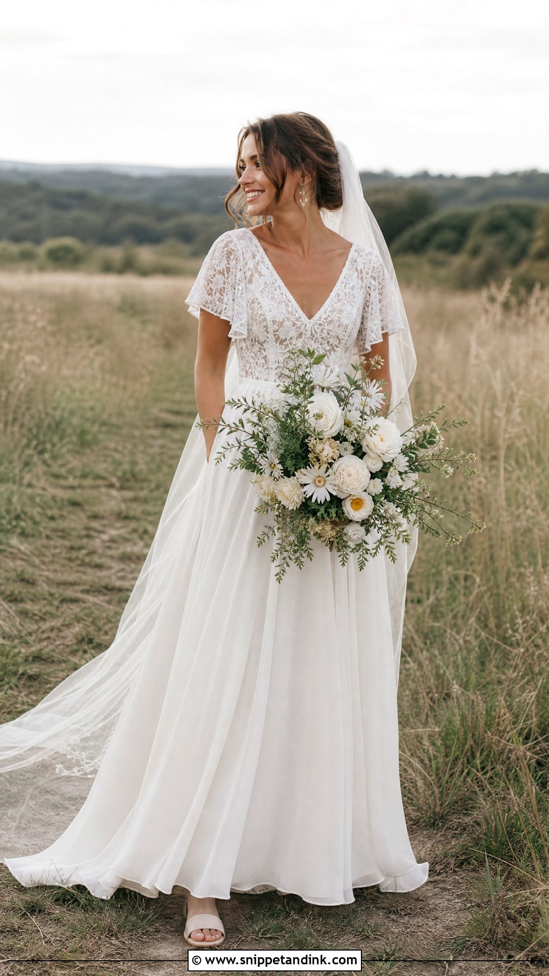 Boho Lace Top Wedding Dress - Snippet and Ink - 25 Lace Top Wedding Dress Ideas